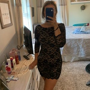 B. DARLIN BLACK LACE DRESS